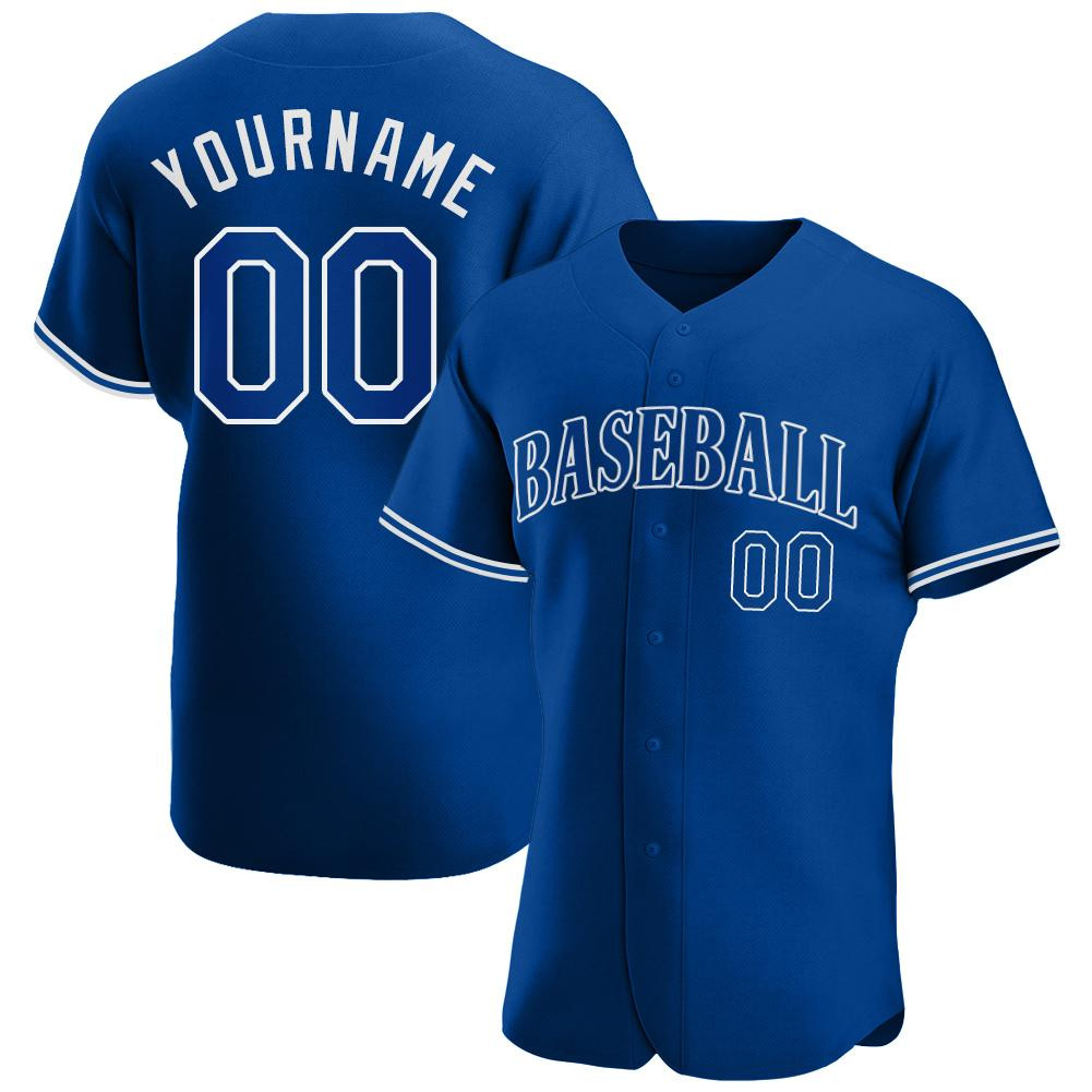 Custom Personalized Royal Royal White Baseball Jersey