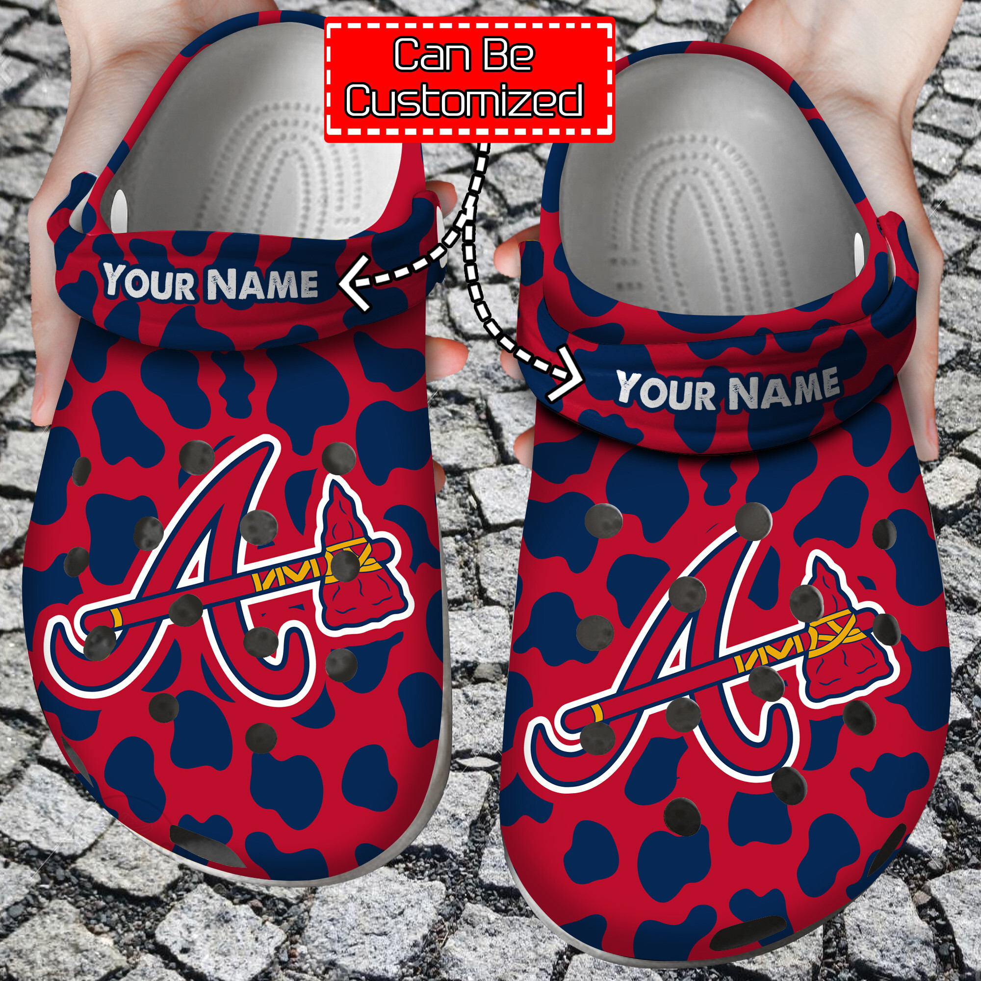 Custom Team Logo  Name Baseball Cow Animal Print New Crocs Style Clog Shoes