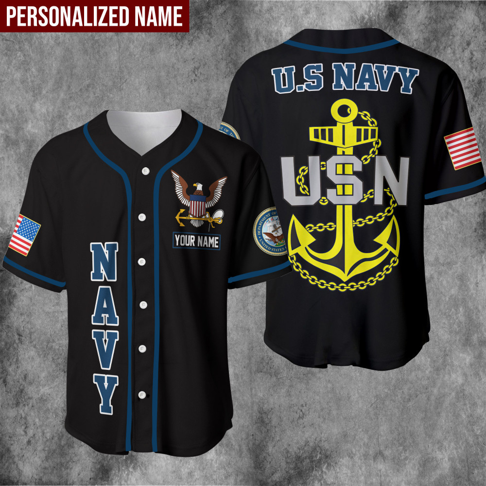 Custom US Navy Eagle Baseball Jersey