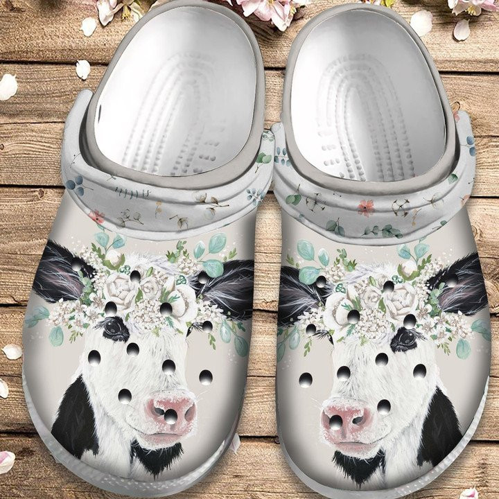 Cute Baby Holstein Calf Shoes Funny Farm Crocs Clog Gift For Boy Girl Men Women Holstein