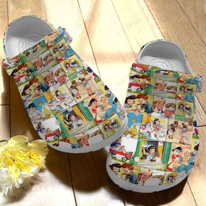Cute Baby Nurse Crocs Crocband Clog Shoes For Men Women