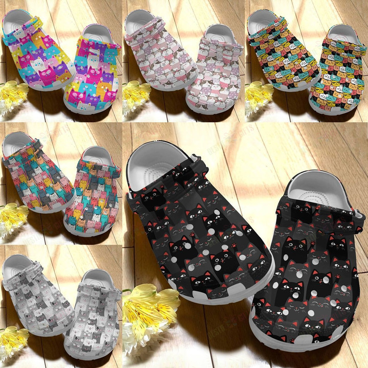 Cute Cat Fabric Crocs Classic Clogs Shoes