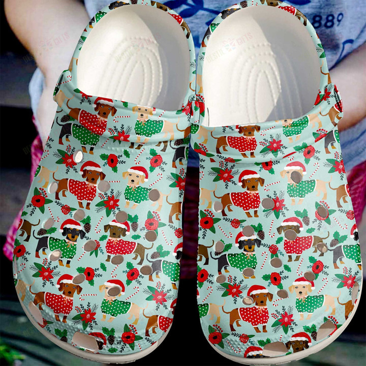 Cute Christmas Dachshunds Crocs Classic Clogs Shoes