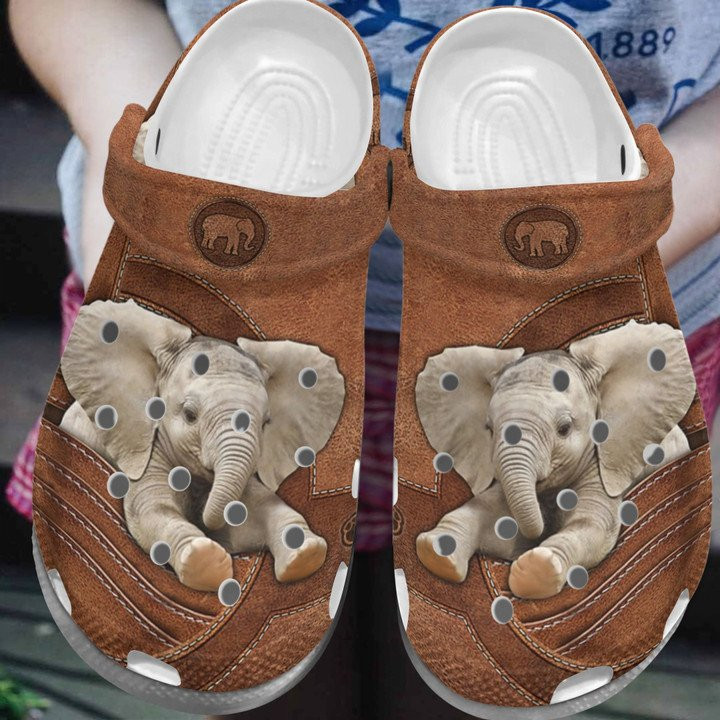 Cute Elephant In Pocket Shoes Clog Mini Elephant Crocs Crocbland Gift For Men Women Pocket
