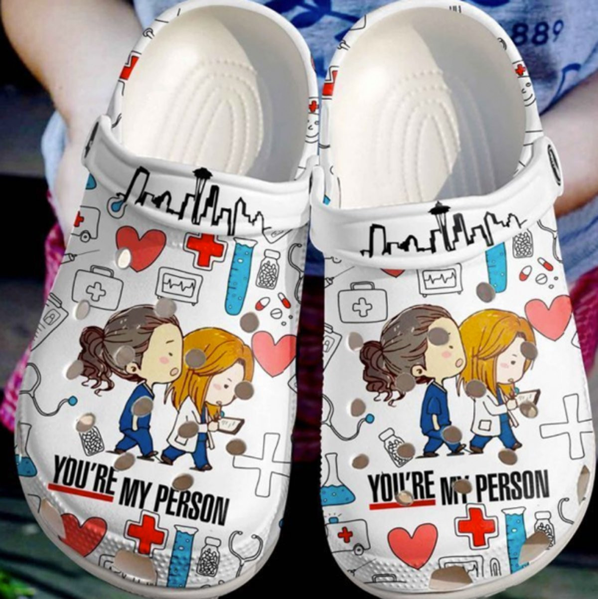Cute Nurse Cartoon Crocs Shoes - You Are My Person Shoes Crocbland Clog Birthday Gifts For Friends