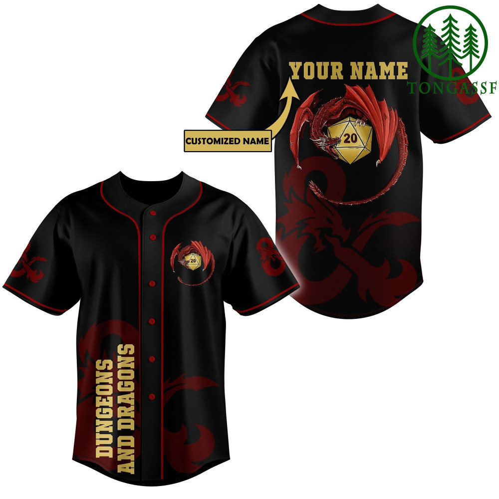 DD Dungeons And Dragons Custom Name Baseball Jersey