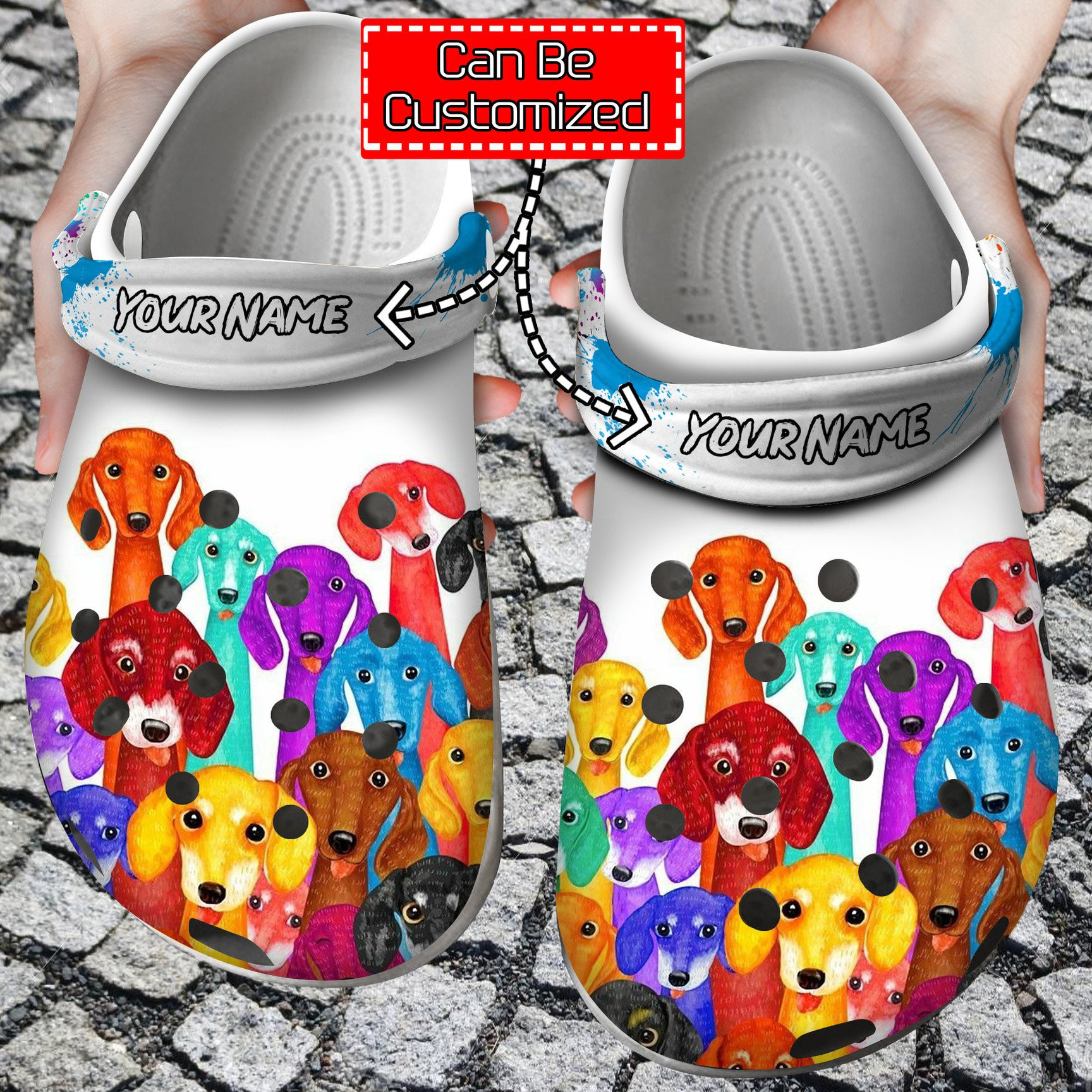 Dachshund Colorful Crocs Clog Shoes Dog Crocs