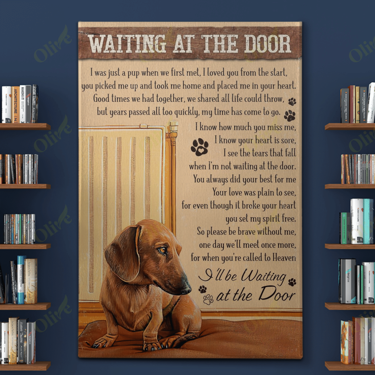 Dachshund - Waiting At The Door For You Poster And Canvas Art Wall Decor