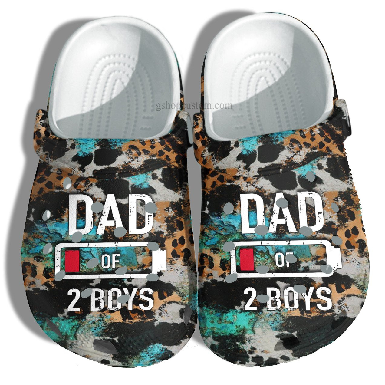 Dad Of Two Boys Croc Shoes Gift Husband Father Day- Daddy Cow Farmer Vintage Crocs Shoes Customize