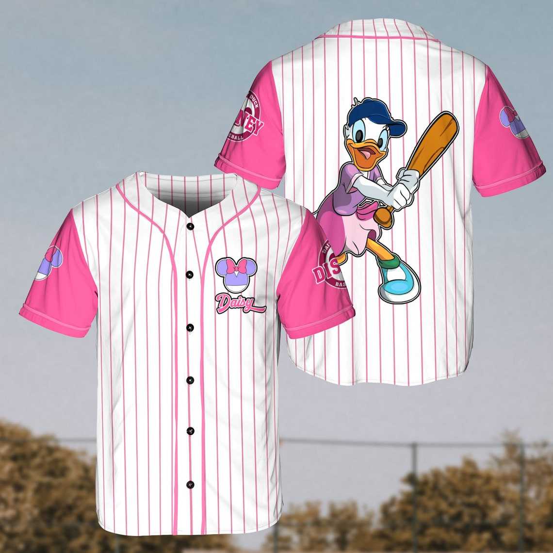 Daisy Duck Disney Baseball Jersey Disney Unisex Cartoon MLB Baseball Jersey Shirt Men Women