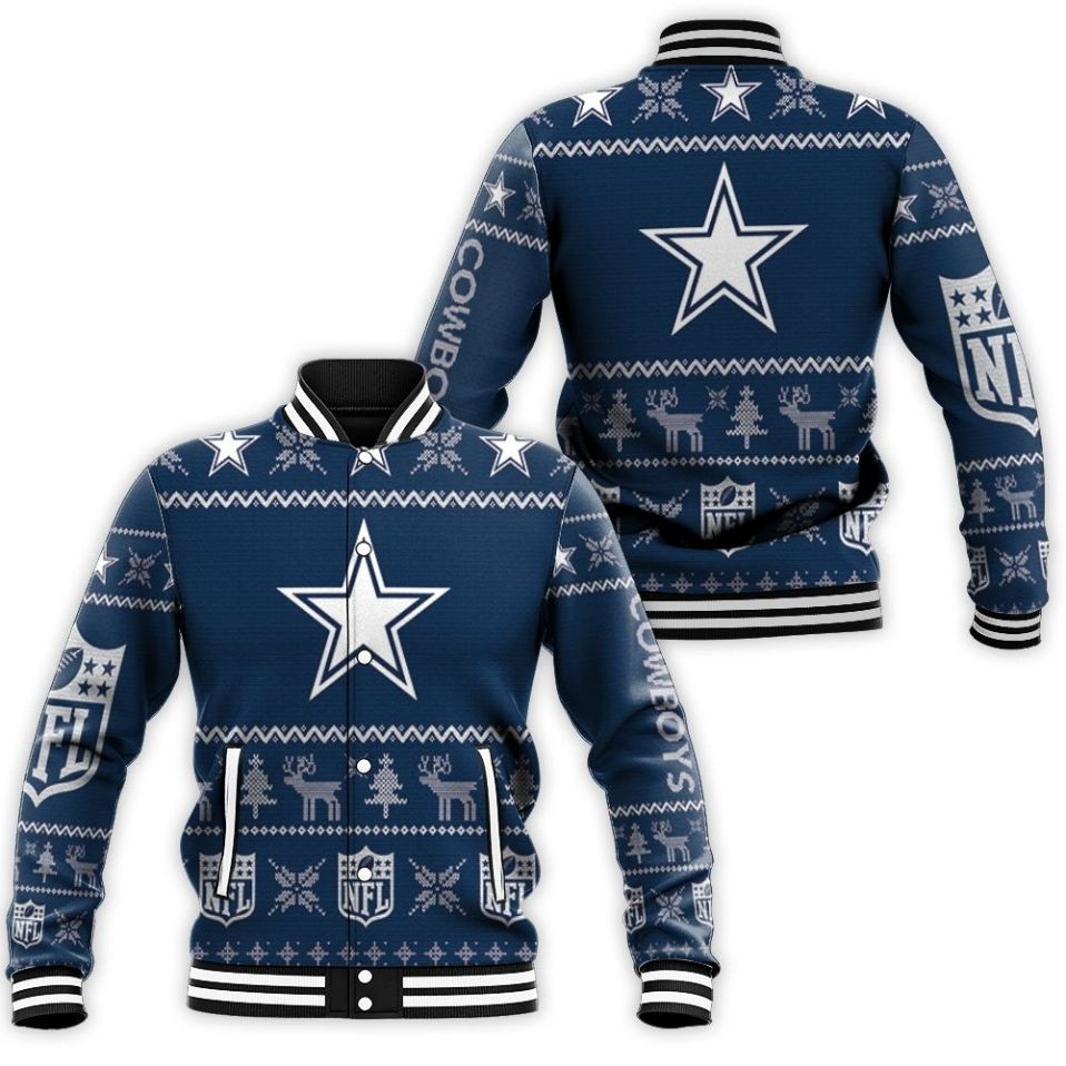 Dallas Cowboys Christmas 3d Baseball Jacket for Men Women