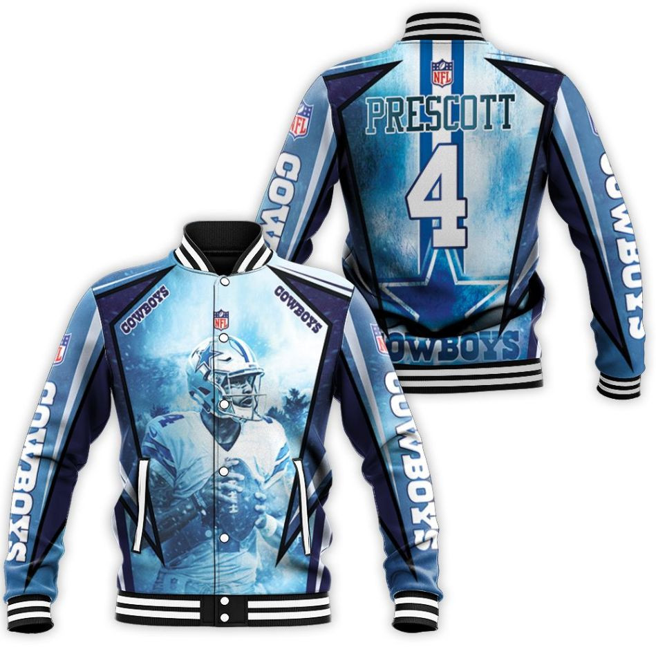 Dallas Cowboys Dak Prescott 4 3d Baseball Jacket for Men Women