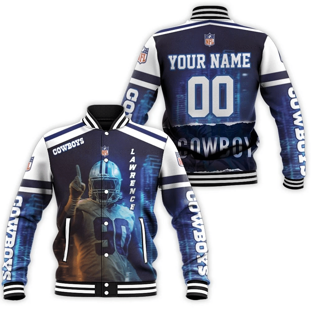 Dallas Cowboys Demarcus Lawrence 90 3d Personalized Baseball Jacket for Men Women