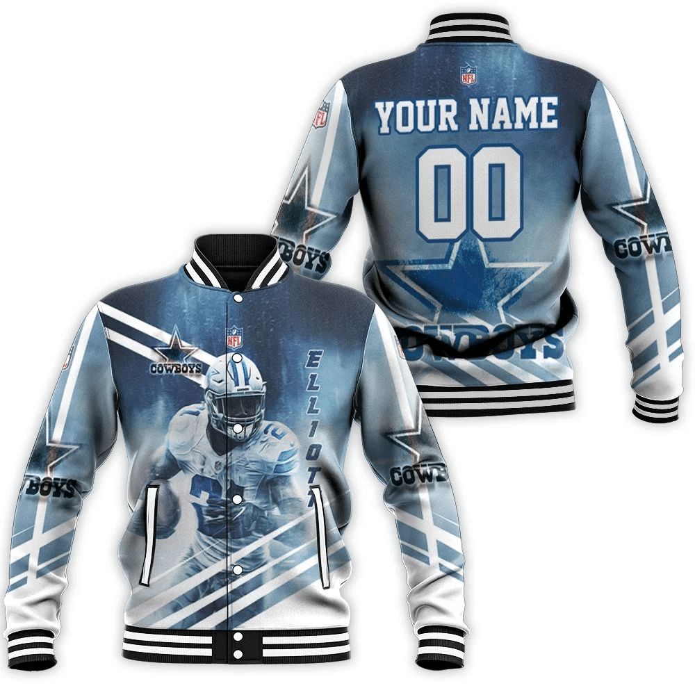 Dallas Cowboys Ezekiel Elliott 21 3d Personalized Baseball Jacket for Men Women