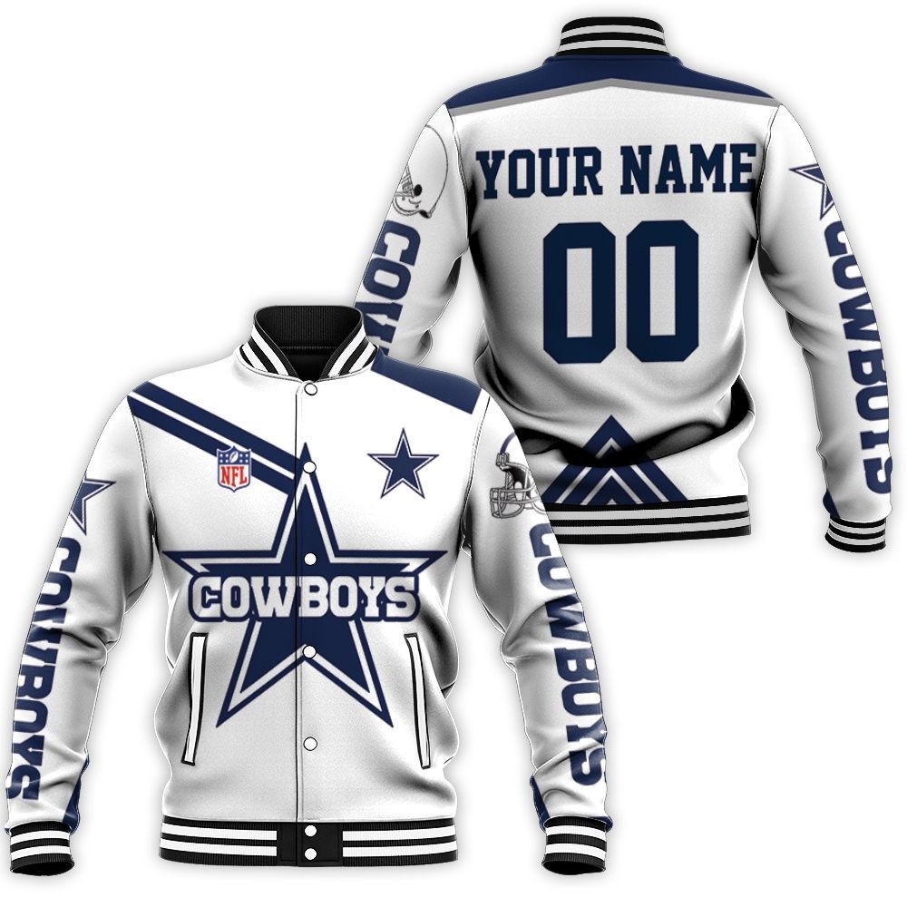 Dallas Cowboys Logo Nfl 3d Personalized Baseball Jacket for Men Women