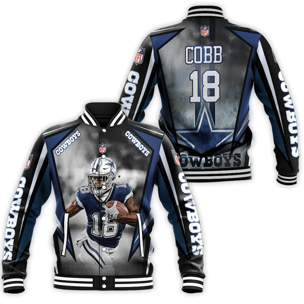 Dallas Cowboys Randall Cobb 18 3d Baseball Jacket for Men Women