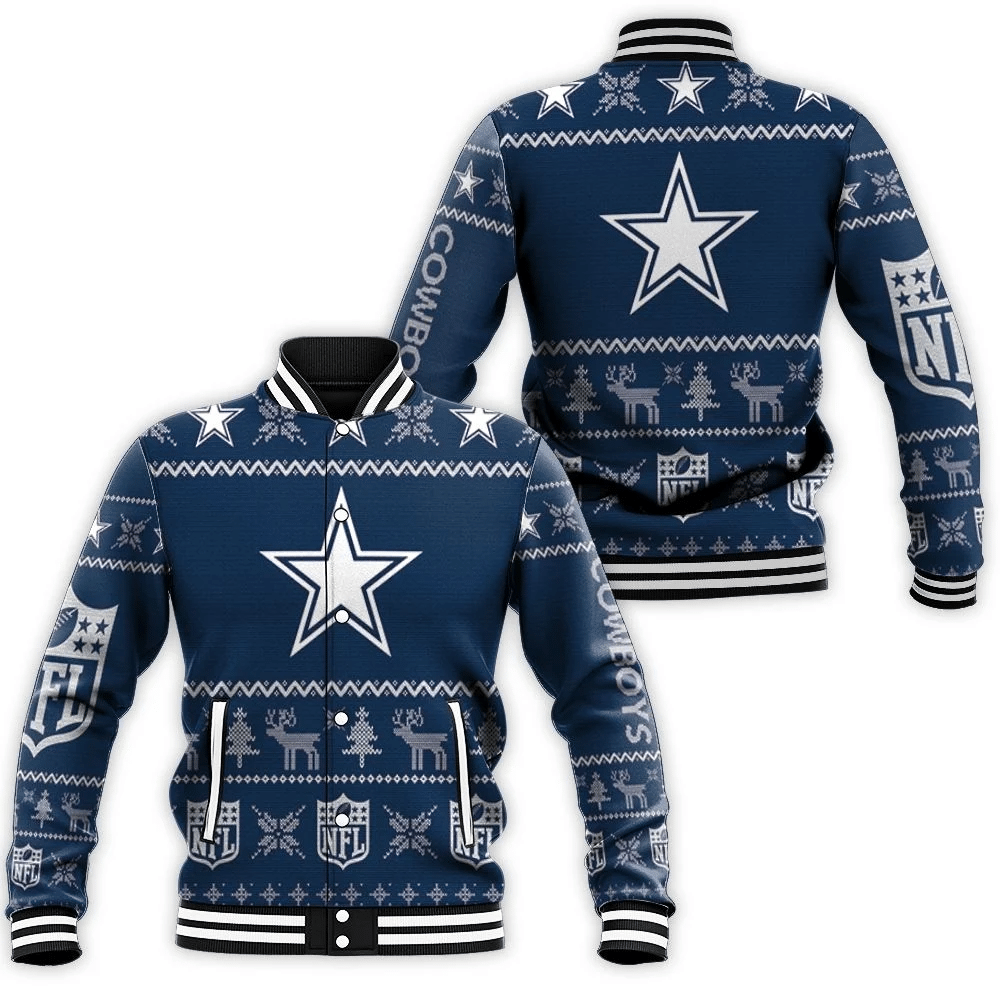 Dallas Cowboysnfl Christmas 3d Baseball Jacket for Men Women