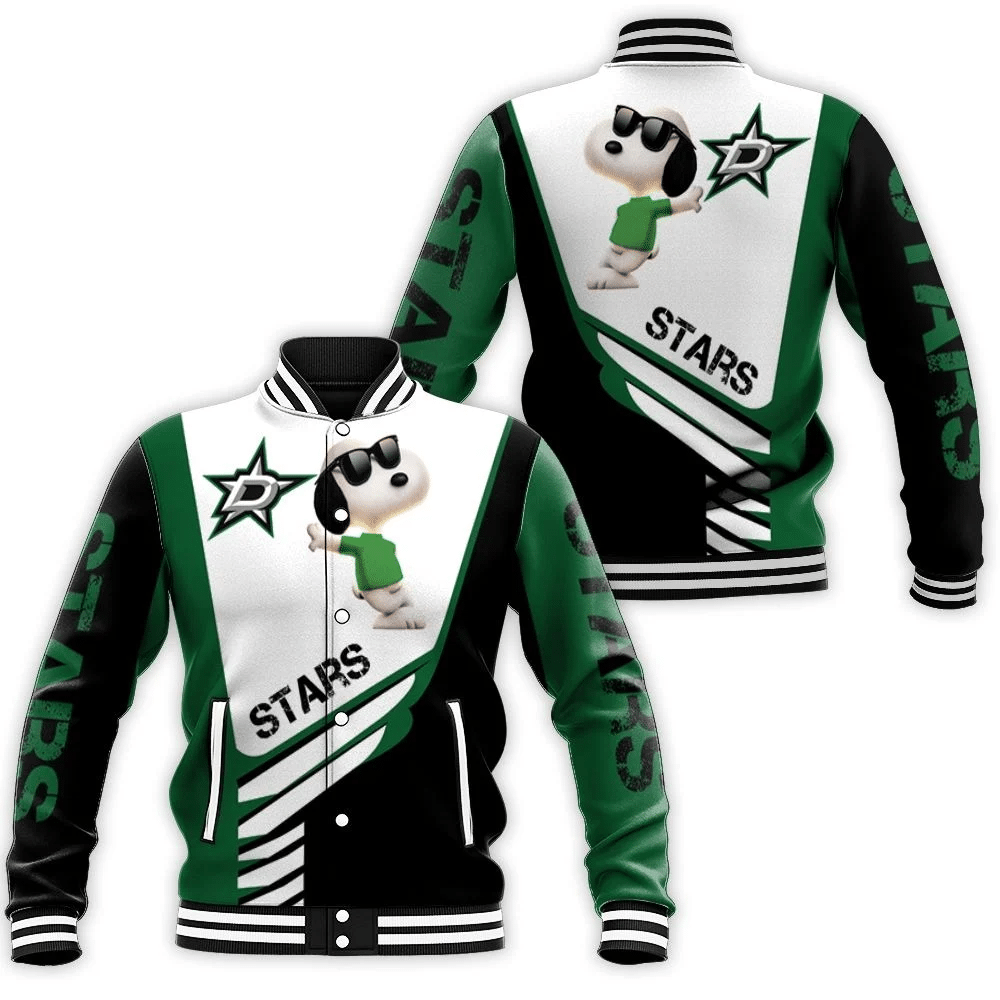 Dallas Stars Snoopy For Fans 3d Baseball Jacket for Men Women