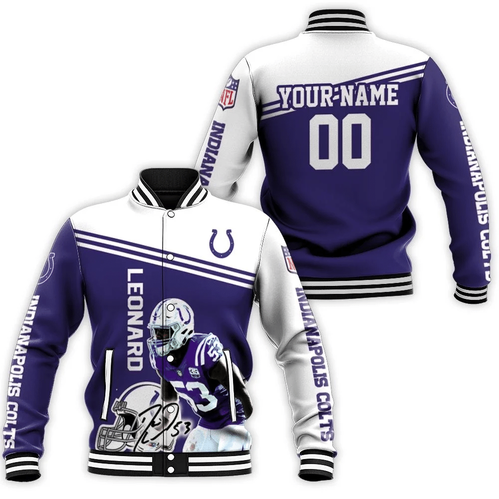 Darius Leonard Colts 3d Personalized Baseball Jacket for Men Women