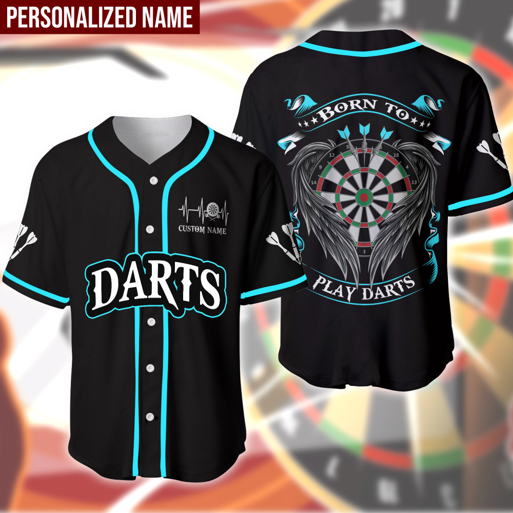 Darts Born To Play Darts Custom Name Baseball Jersey