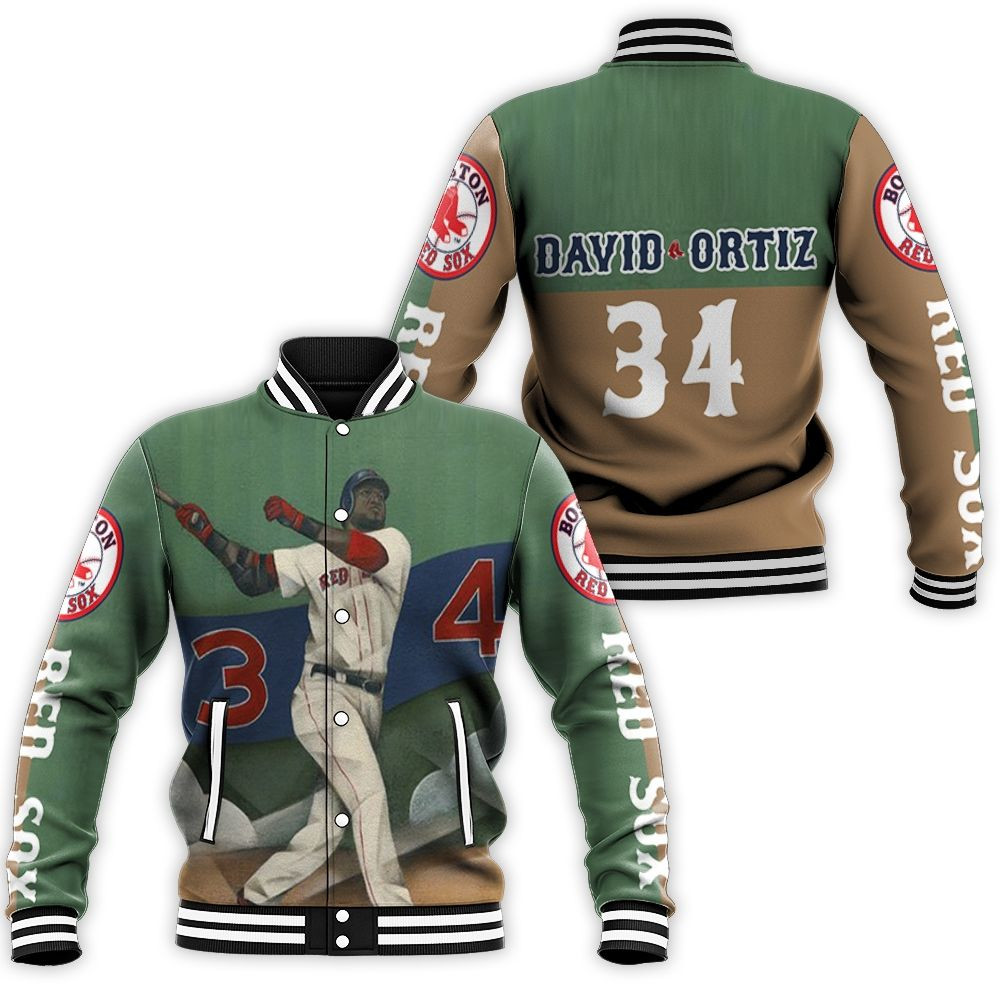 David Ortiz Boston Red Sox 34 Baseball Jacket for Men Women