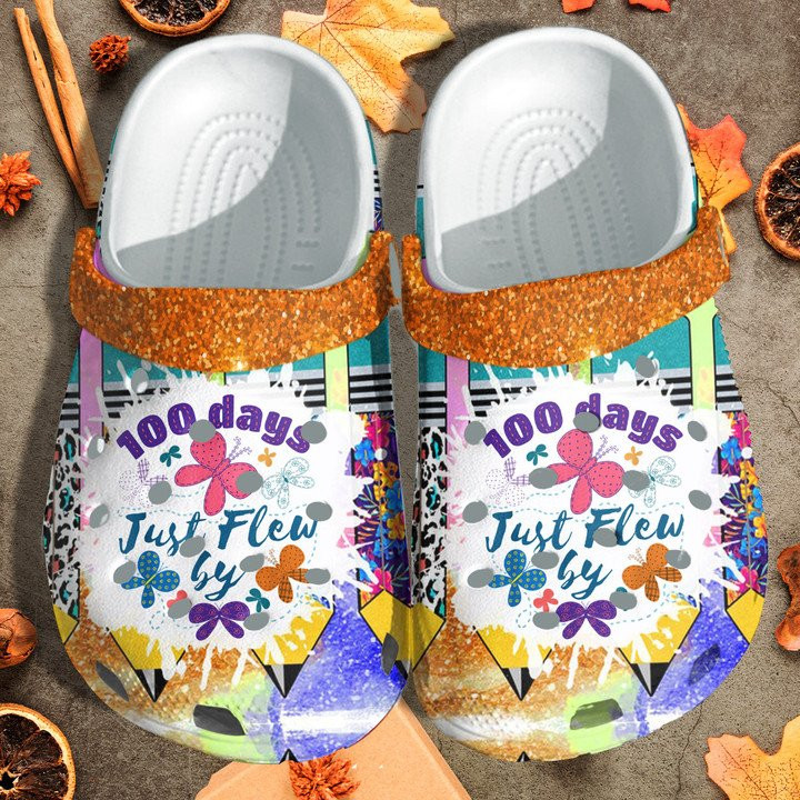 Days Just Flew By Flower Shoes Crocs Crocbland Clog Gift For Teacher Student School