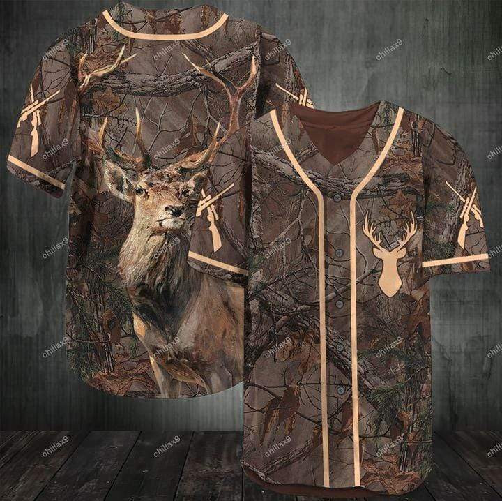 Deer Hunting Forest Personalized 3d Baseball Jersey kv