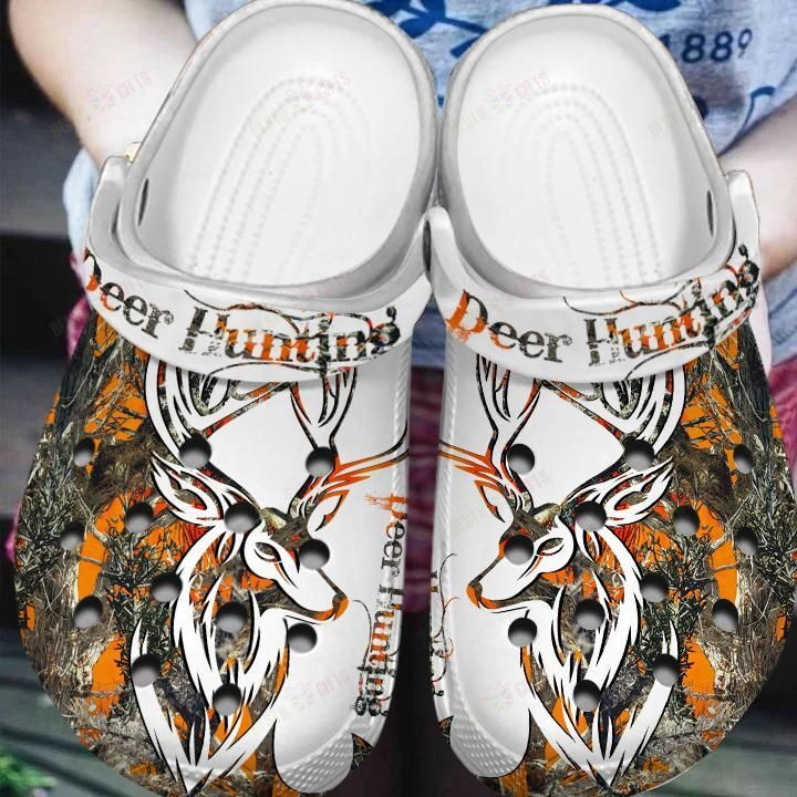 Deer Hunting Orange Camo Crocs Classic Clogs Shoes PANCR0404
