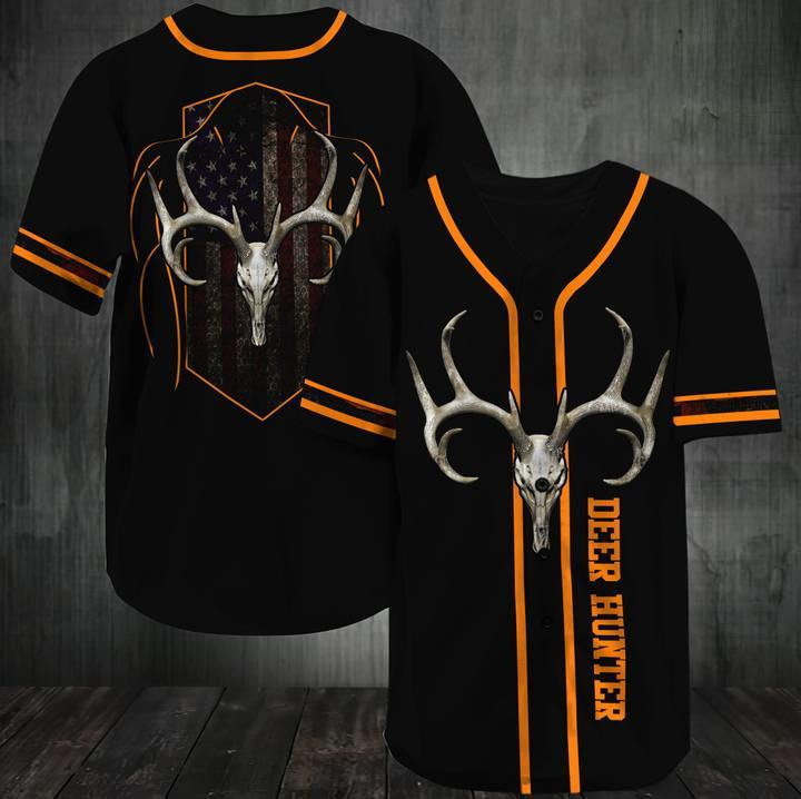 Deer Hunting Skull Personalized 3d Baseball Jersey kv, Unisex Jersey Shirt for Men Women