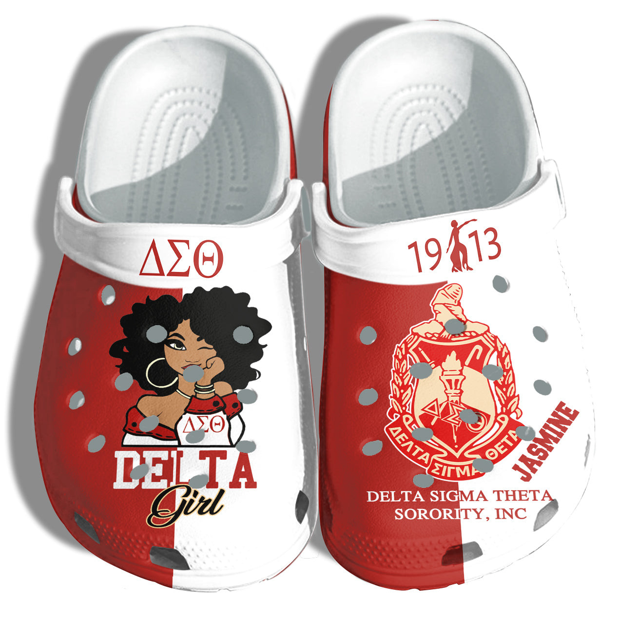 Delta Girl Customize Shoes Crocs Clog Gift Black Girl - Black Queen Delta Juneteenth Crocs Shoes - Delta-Girl