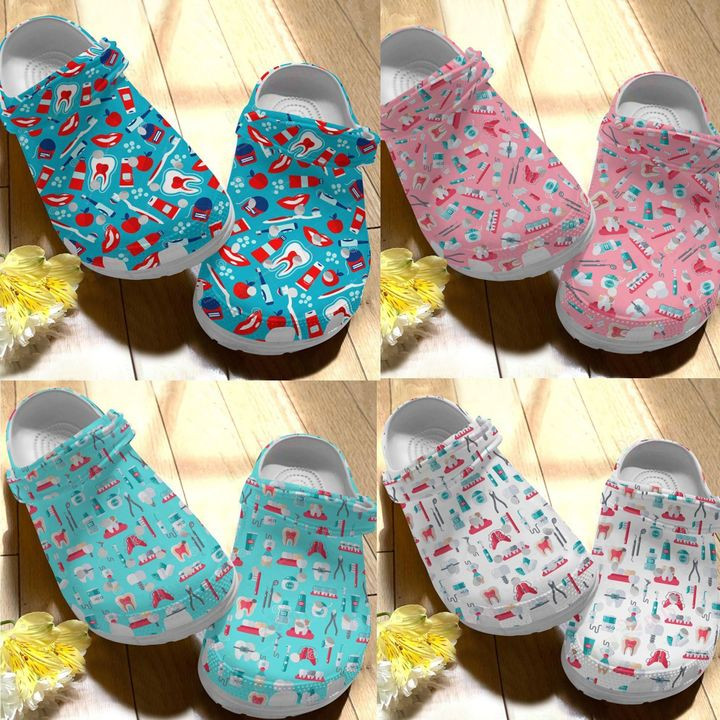 Dentist Pattern 4 Options Crocs Classic Clogs Shoes