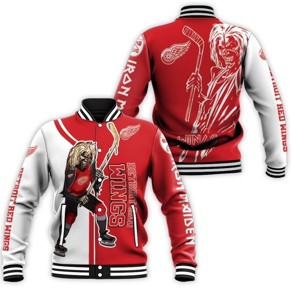 Detroit Red Wings And Zombie For Fans Baseball Jacket for Men Women