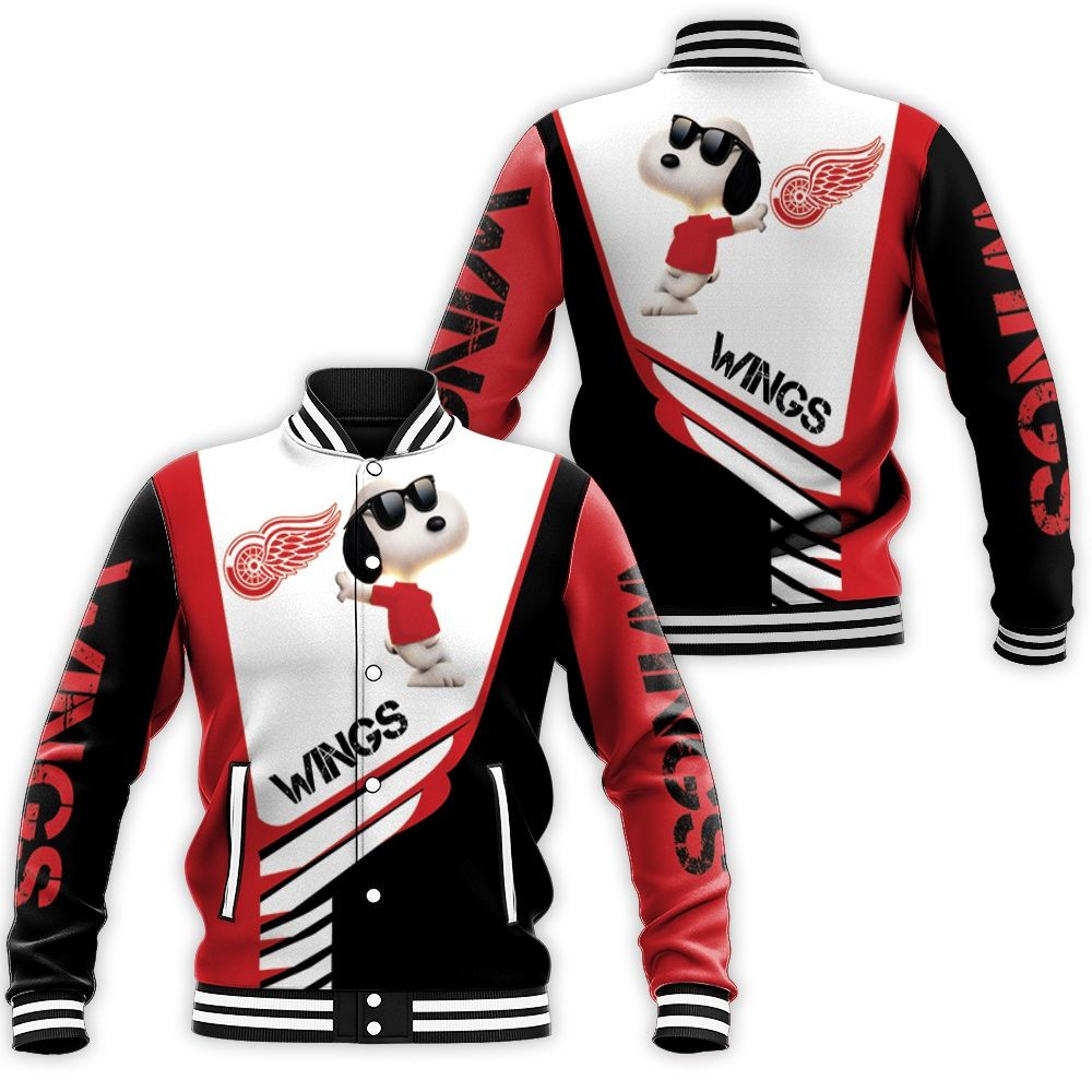 Detroit Red Wings Snoopy For Fans 3d Baseball Jacket for Men Women