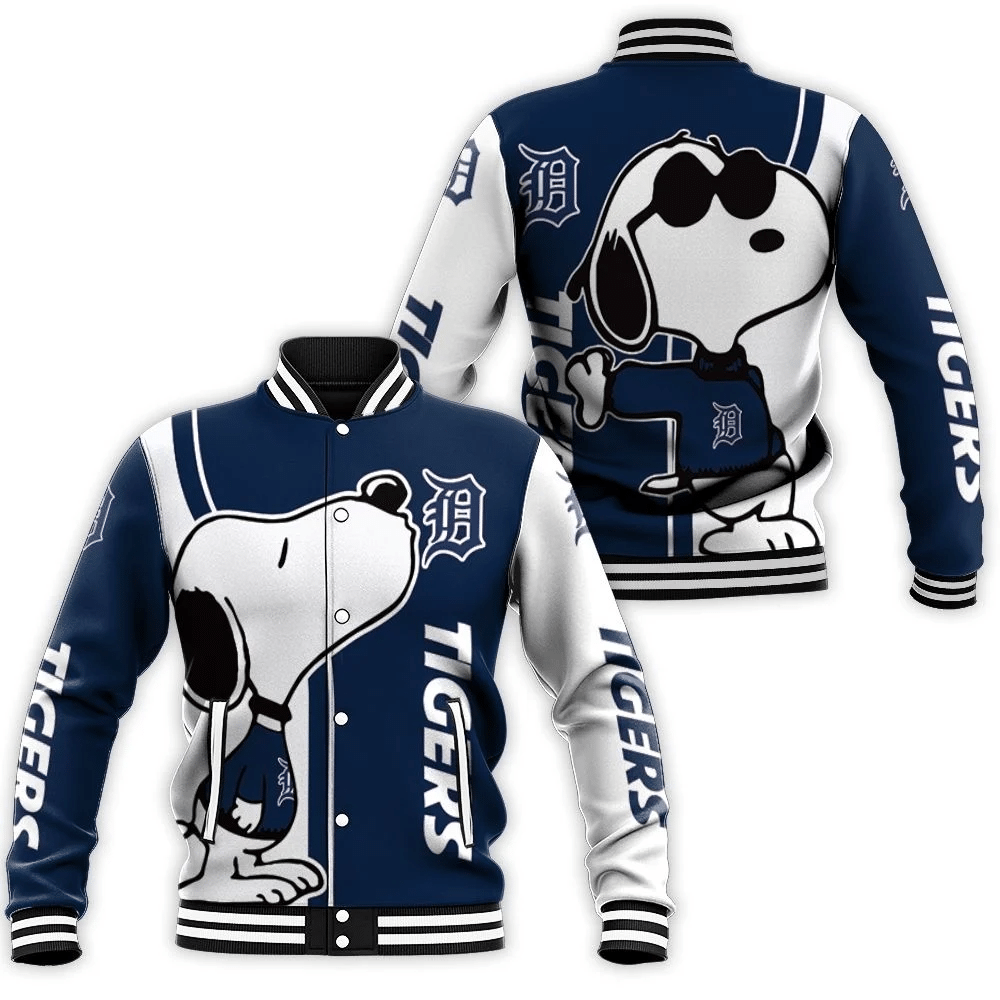 Detroit Tigers Snoopy Lover 3d Printed Baseball Jacket for Men Women