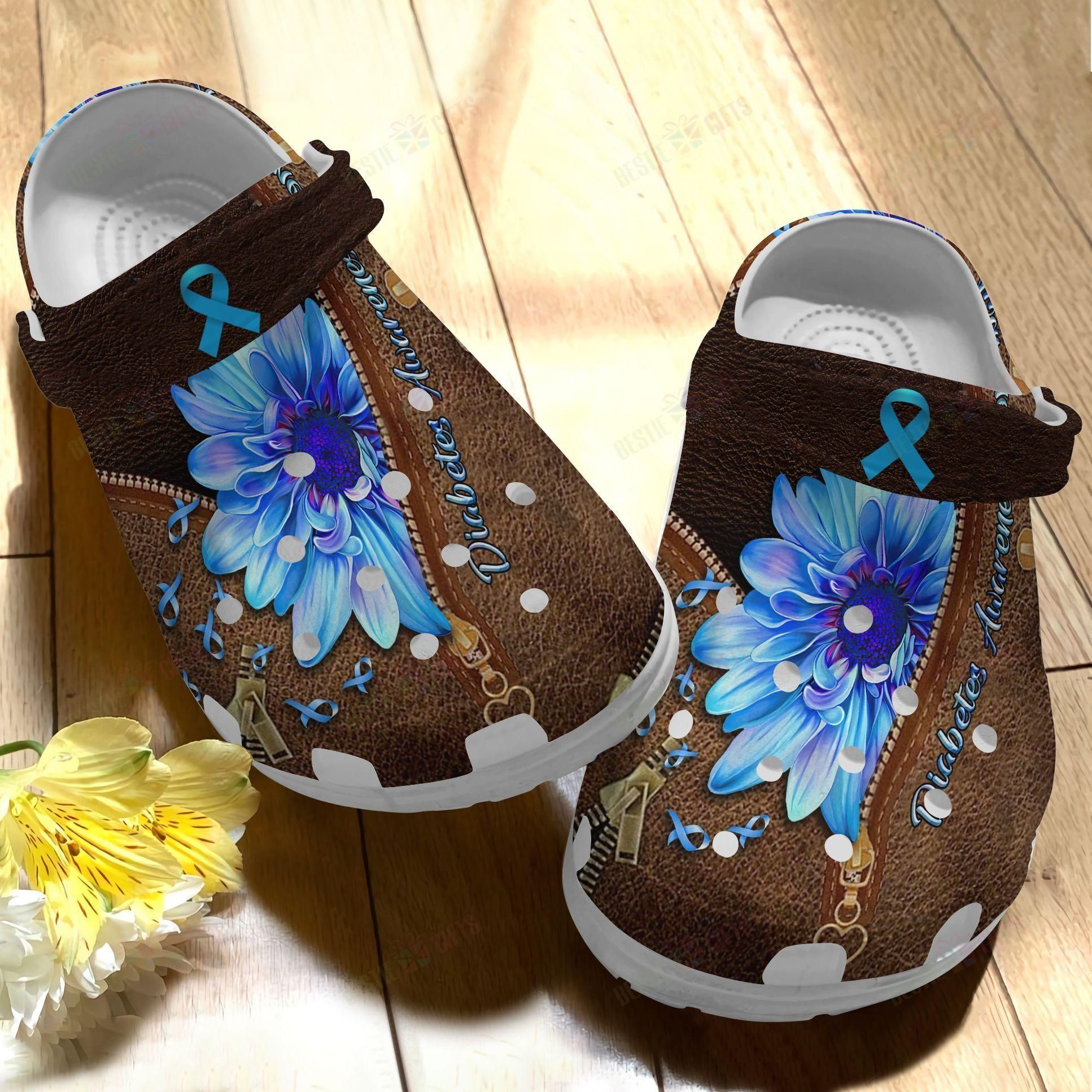 Diabete Crocs Classic Clog Diabete Flower Shoes