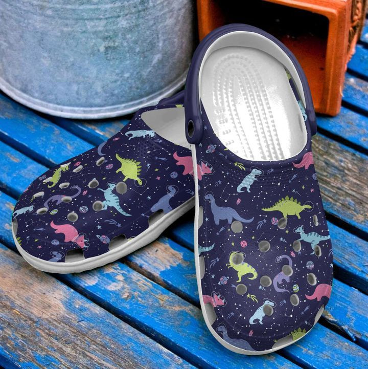 Dinosaur Space Crocs Crocband Clog Comfortable For Mens Womens Classic Clog Water Shoes