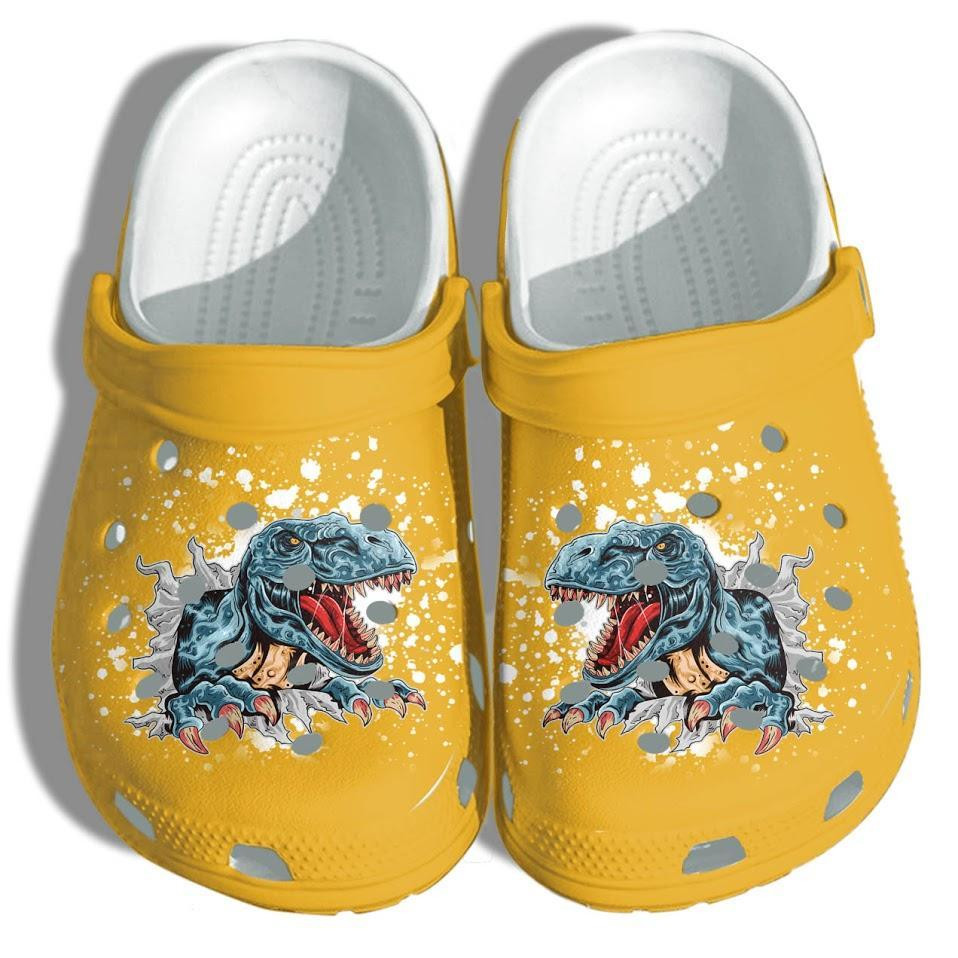 Dinosaur T Rex Crocs Shoes Funny Dinosaur Croc Gifts For Boy Men Fathers Day