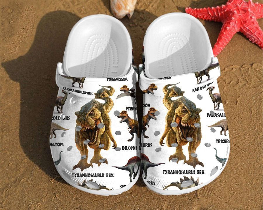 Dinosaur Types Pattern Gift For Lovers Crocs Clog Shoes