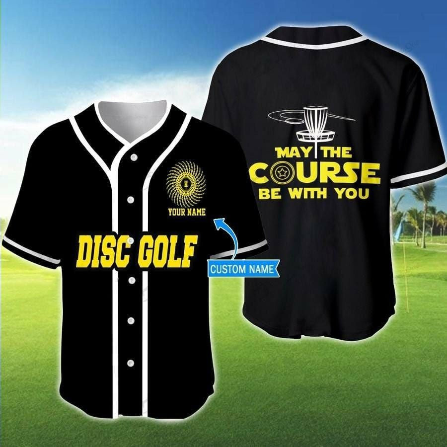 Disc Golf Be With You Personalized Baseball Jersey