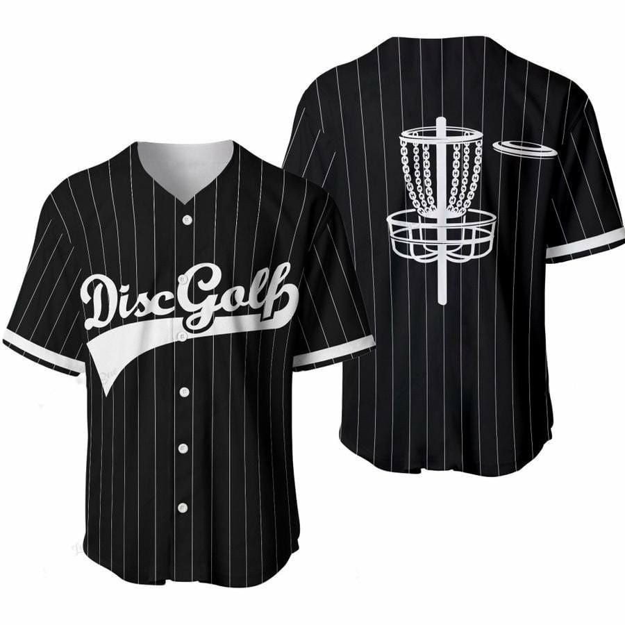 Disc Golf Black And White Baseball Jersey