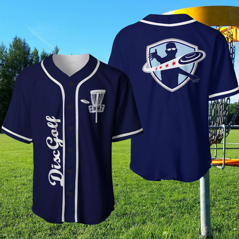 Disc Golf Blue Baseball Jersey