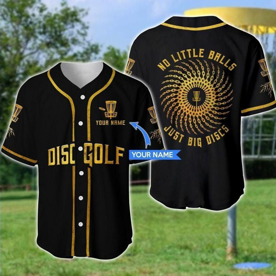 Disc Golf No Little Balls Just Big Discs Custom Name Baseball Jersey