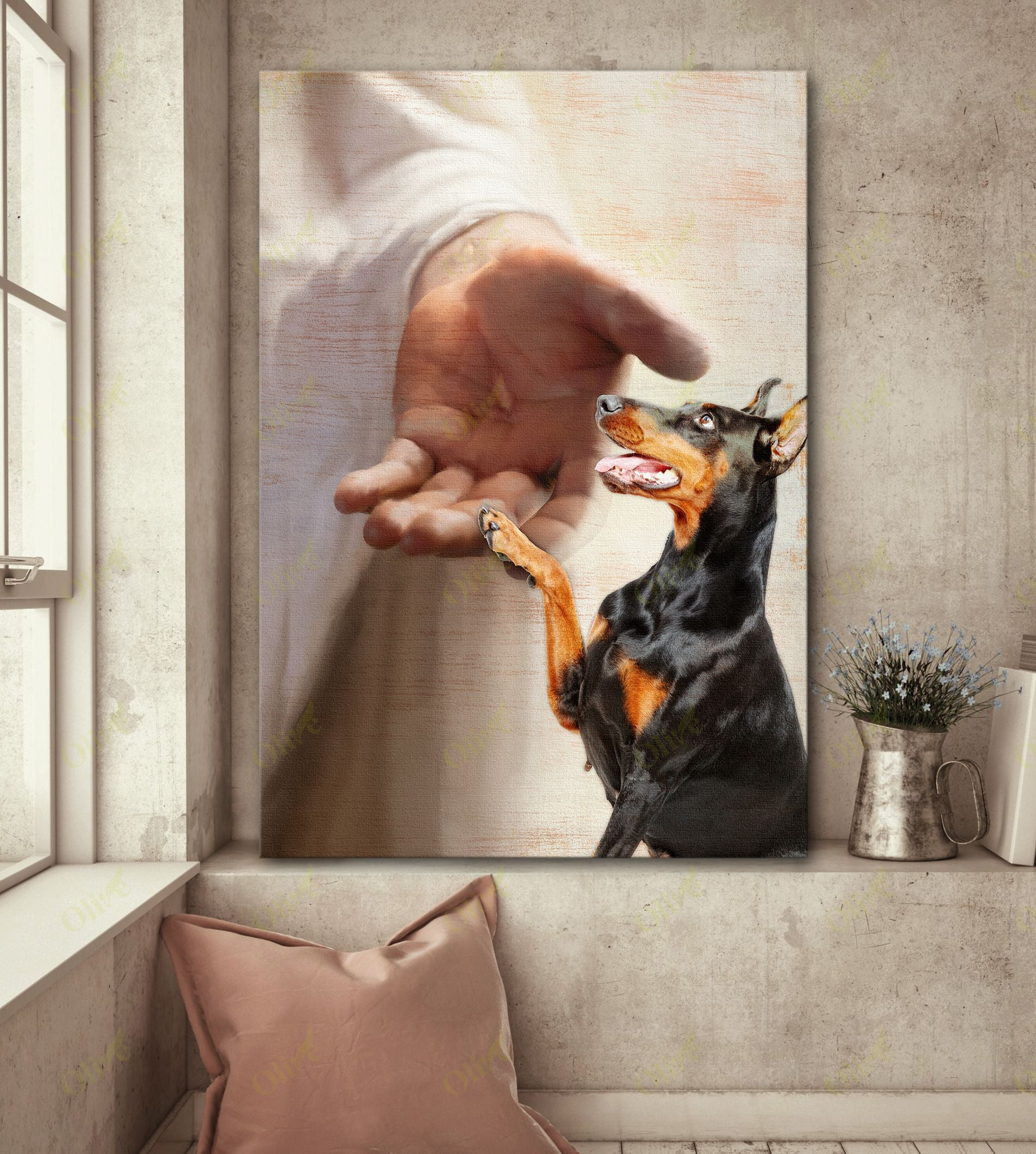 Doberman - Take My Hand Canvas Doberman Poster And Canvas Art Wall Decor