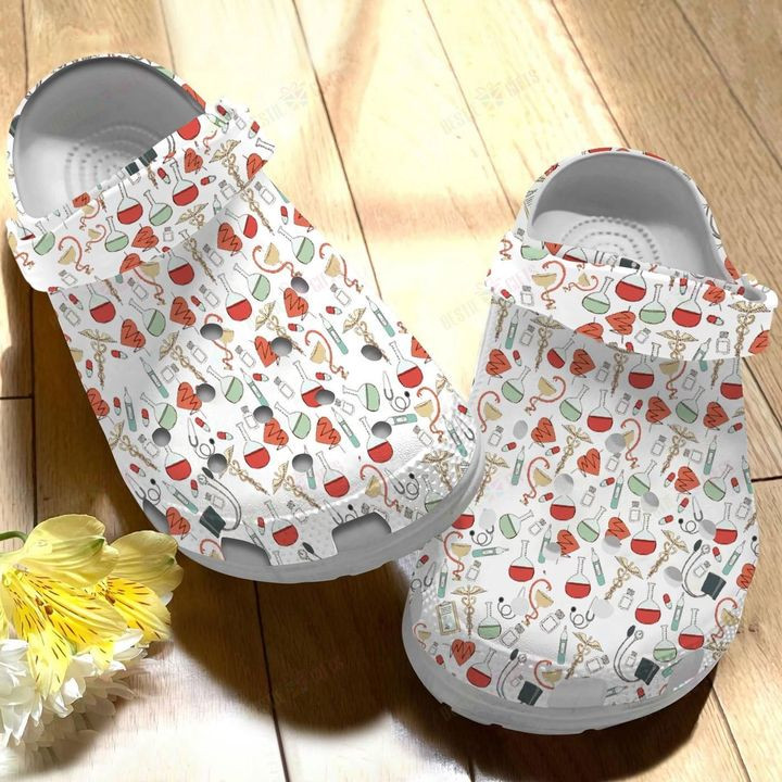 Doctor Nurse Pattern Crocs Classic Clogs Shoes