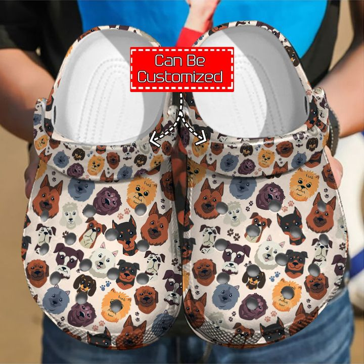 Dog Crocs - Dog Heads Patterns Clog Shoes For Men And Women