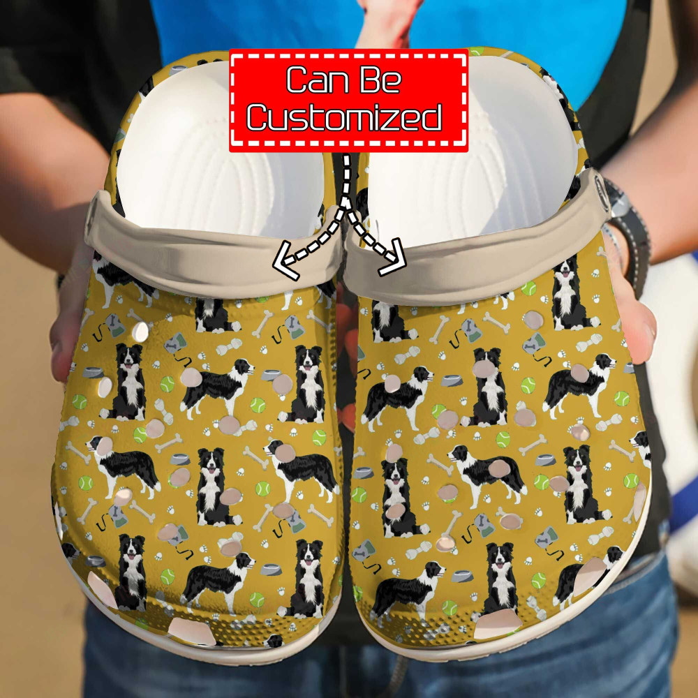 Dog Crocs - Personalized Border Collie Pattern Clog Shoes For Men And Women