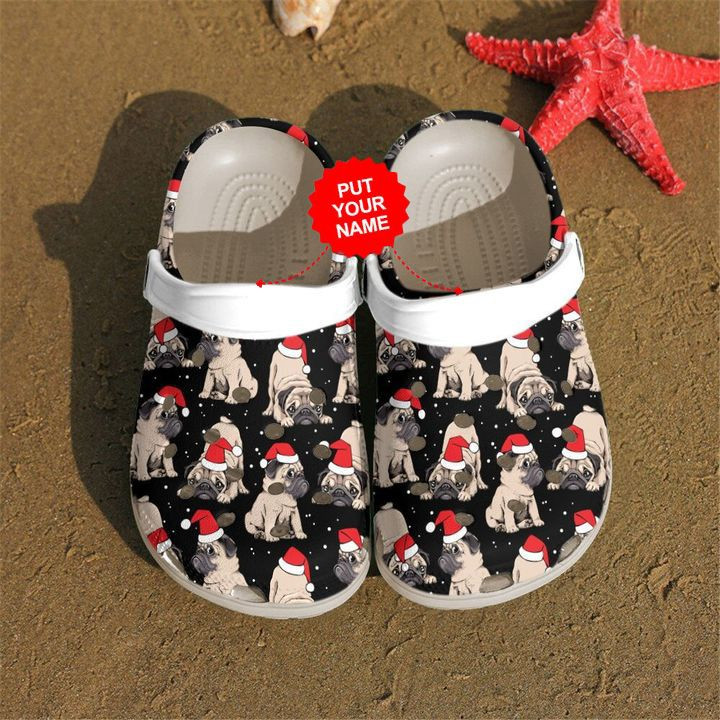 Dog Crocs – Pug Merry Christmas Custom Clog Shoes For Men And Women