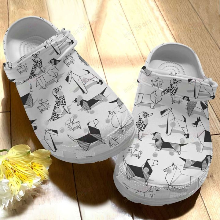 Dog Origami Dog Crocs Classic Clogs Shoes