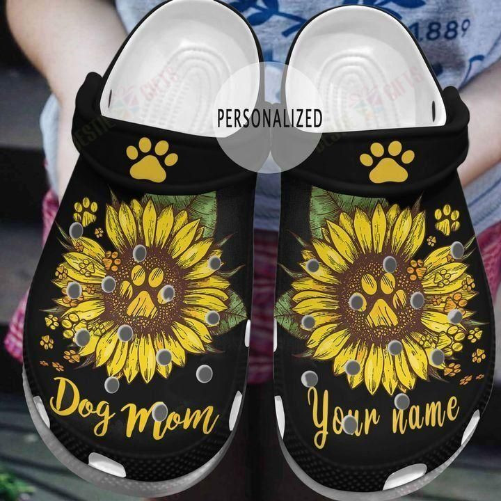 Dog Personalized White Sole Dog Mom Crocs Classic Clogs Shoes