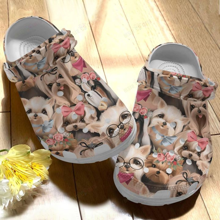 Dog Yorkie V1 Crocs Classic Clogs Shoes